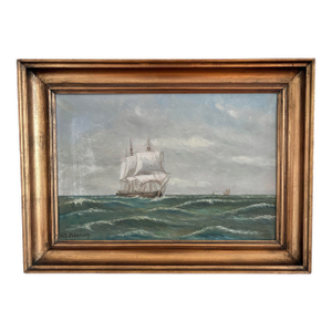 Vintage Original Seascape Oil Painting, Signed Coastal Landscape