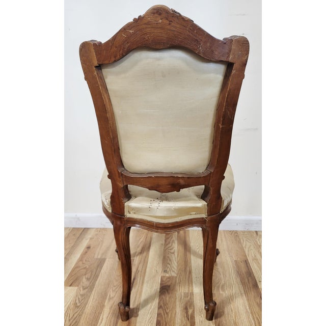 Wood Pair French 19th C Upholstered Louis XV Style "Shell" Carved Walnut Side Chairs For Sale - Image 7 of 18