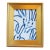 Framed Abstract Blue & White Bunny Linen Fabric Textile With Antiqued Gold Wood Frame For Sale - Image 4 of 4