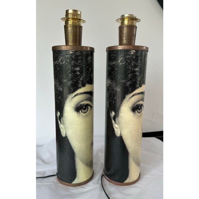 Pair of vintage Piero Fornasetti Tema e Variazioni (Theme and Variations) table lamps Authentic vintage lamps...