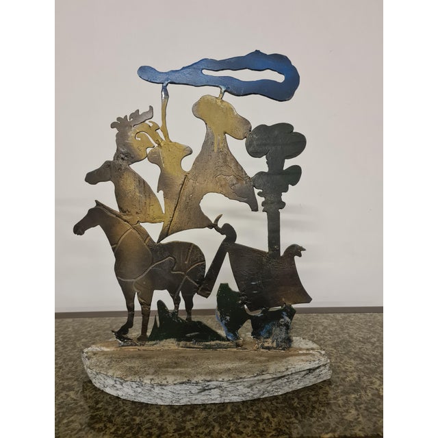 Sculpture in Metal & Stone by Ezio Gribaudo, 1990s For Sale - Image 9 of 14