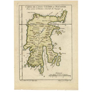 Antique Map of Celebes Sulawesi, 1754 For Sale