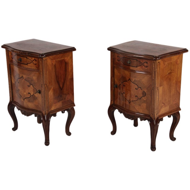 Antique Baroque-Style Bedside Tables, 1880, Set of 2 For Sale - Image 6 of 7