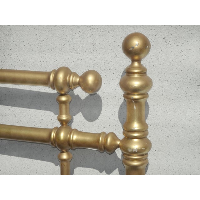 Gold Vintage Drexel Hollywood Regency Gold Queen Headboard by Drexel For Sale - Image 8 of 14