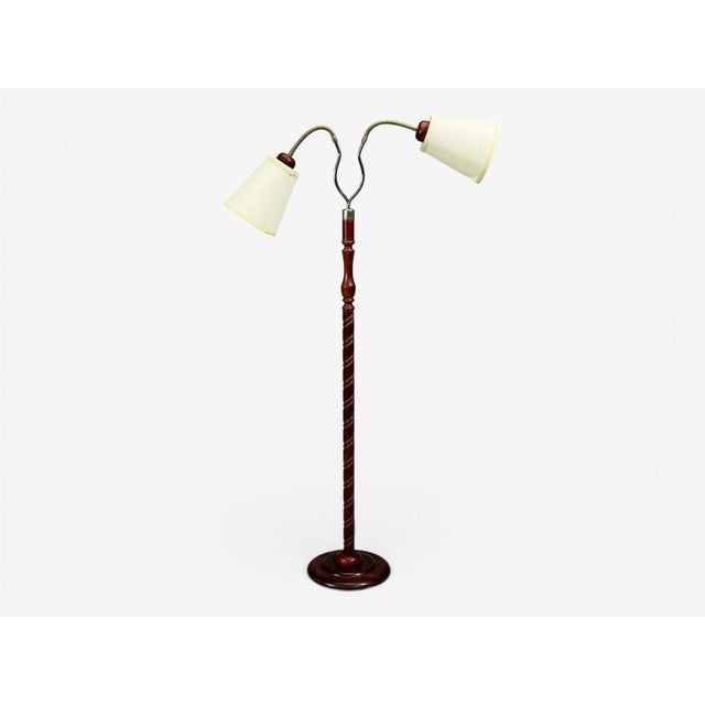 Markslöjd, Floor Lamp, Wood, Metal, Fabric, Sweden, 1970s For Sale - Image 4 of 13