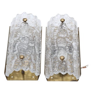 Glass Wall Lamps by Carl Fagerlund for Orrefors, 1960s, Set of 2 For Sale