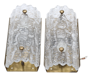 Glass Wall Lamps by Carl Fagerlund for Orrefors, 1960s, Set of 2