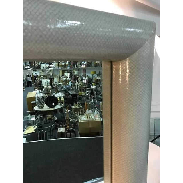 Monumental Faux Snakeskin Wall Mirror in the Manner of Karl Springer For Sale In Philadelphia - Image 6 of 9