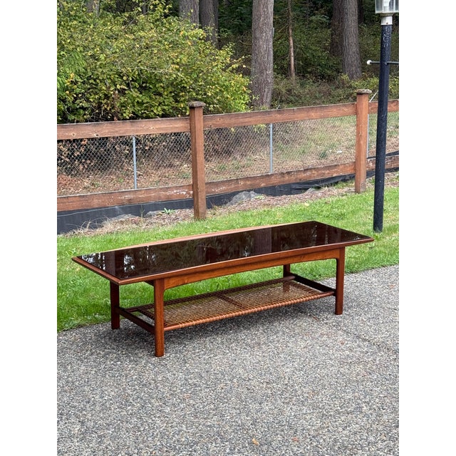 Scandinavian Mid Century Modern Teak & Rattan Coffee Table by Dux For Sale In Seattle - Image 6 of 10