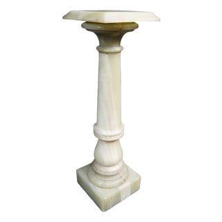 Rare Italian Green Onyx Swivel Pedestal For Sale