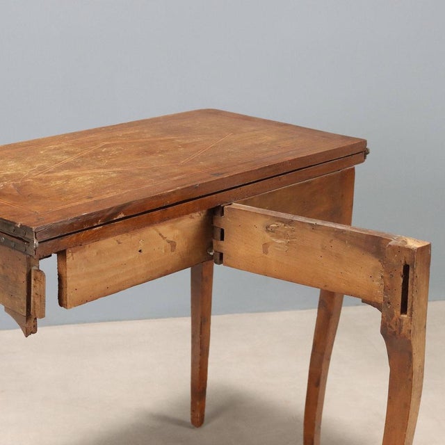 Brown Walnut and Poplar Game Table For Sale - Image 8 of 11