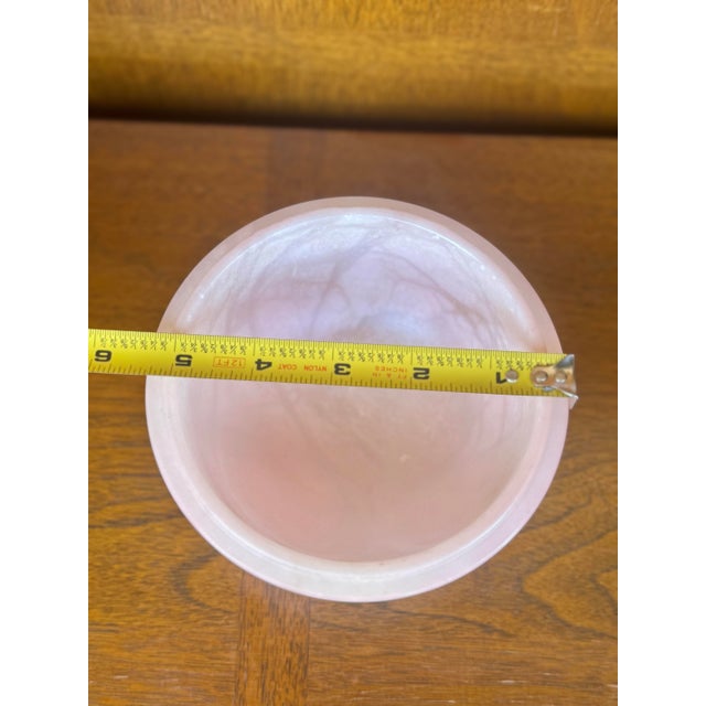 Light Pink Vintage Light Cotton Candy Pink Italian Alabaster Bowl or Catchall by Ducceschi For Sale - Image 8 of 9