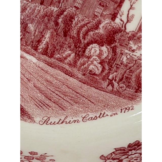 Ceramic Johnson Brothers Old Britain Castles Red Earthenware Serving Bowl 9" Crown Stamp For Sale - Image 7 of 9