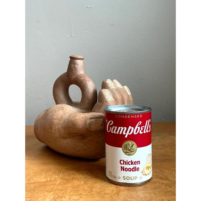 Ceramic Vintage Sculptural Terracotta Vase For Sale - Image 7 of 12