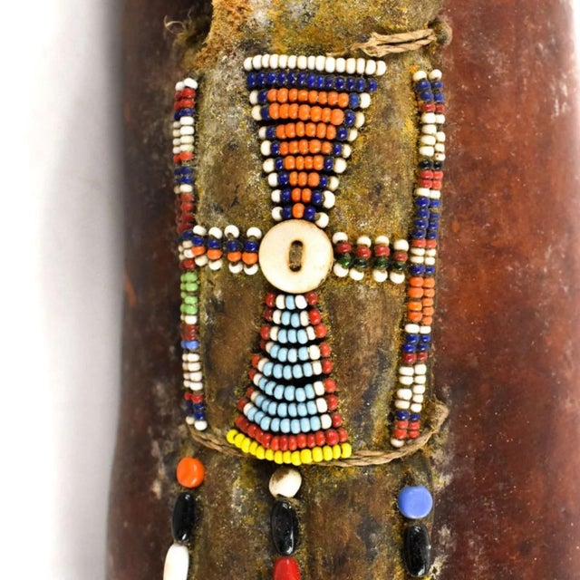 Early 20th Century Early 20th Century Maasai Beaded Milk Gourd Container Kenya For Sale - Image 5 of 7