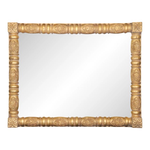 Gold Leafed Gilded Carved Wall Mirror by Interiors Inc For Sale