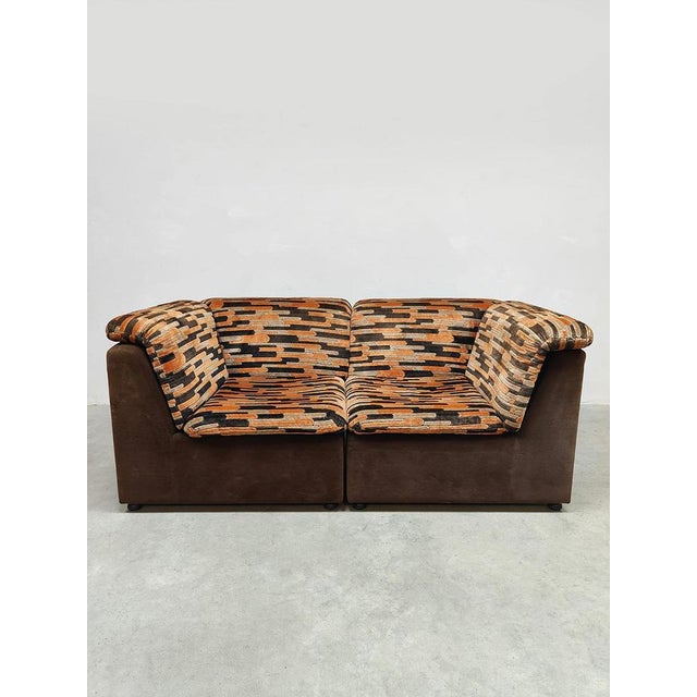 Textile Vintage Graphic Modular 2 Seater Sofa Elements, 1970s For Sale - Image 7 of 7