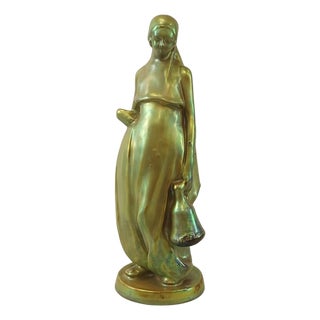Art Nouveau Eosin Glazed Figure, 1920s For Sale