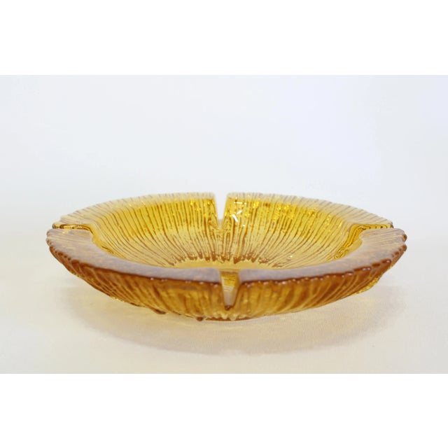 1970s Mid Century Amber Glass Ashtray For Sale - Image 5 of 7