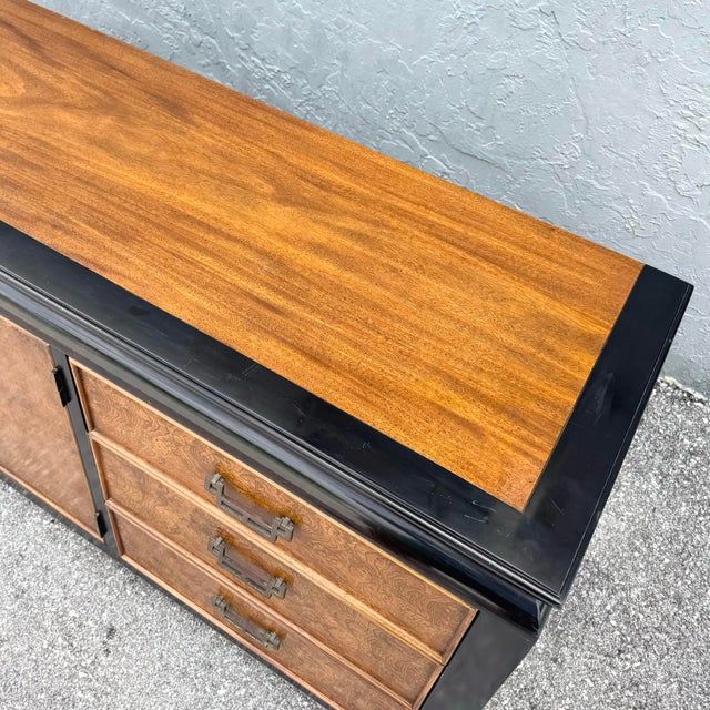 Wood Mid Century Chinoiserie Burlwood Dresser by Century Furniture For Sale - Image 7 of 11