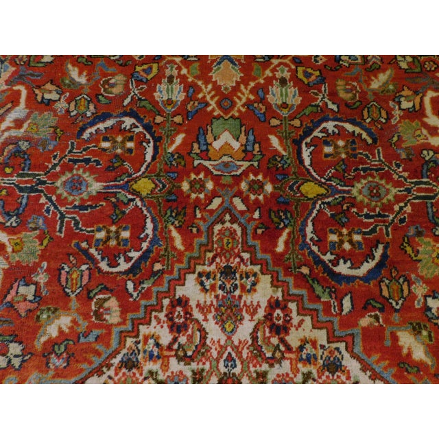 Red Vintage Hand Knotted Persian Mahal Rug For Sale - Image 8 of 13
