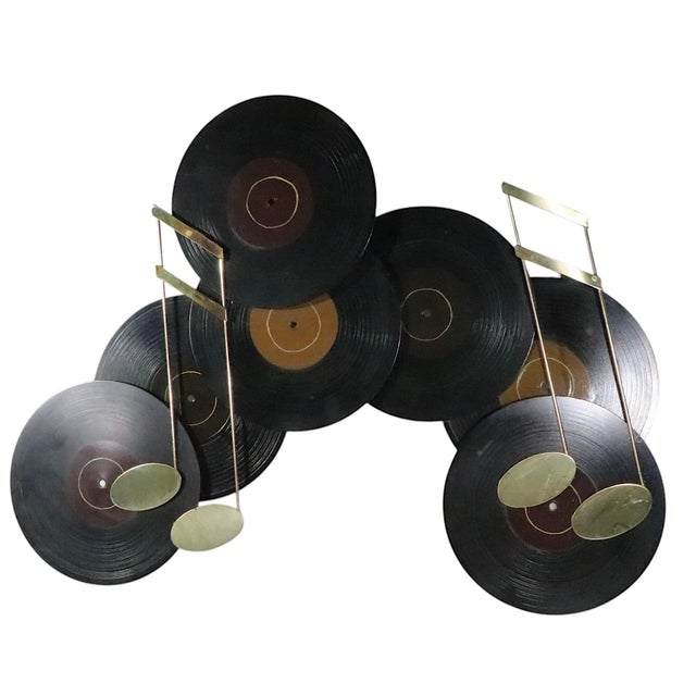 2010s Rare Signed Jere Record Album Music Theme Wall Hanging Sculpture C 1995 For Sale - Image 5 of 7