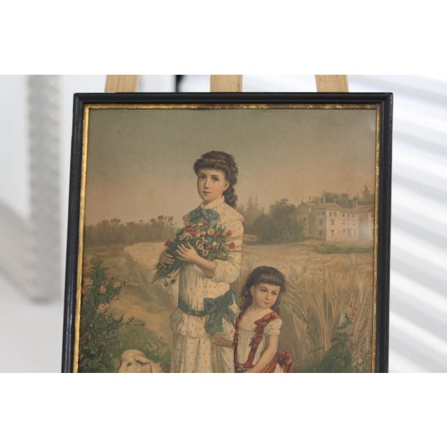 Four Seasons, 1800s, Chromolithograph, Framed, Set of 4 For Sale - Image 6 of 8