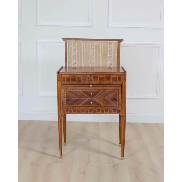 18th Century Louis XVI Marquetry Chiffonier Table For Sale - Image 13 of 15