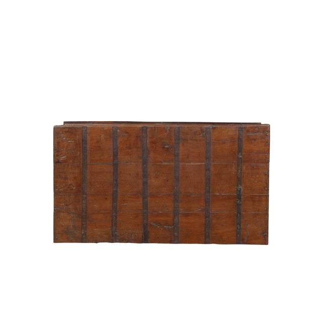 Wood Antique Indian Teakwood Pitara Chest Coffee Table For Sale - Image 7 of 8