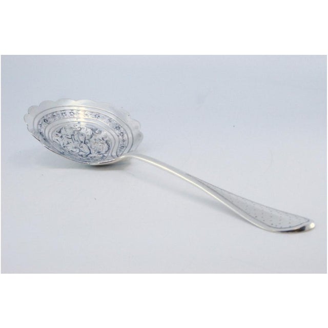 Silver Silver Sauce Spoon with Floral Motifs For Sale - Image 8 of 10