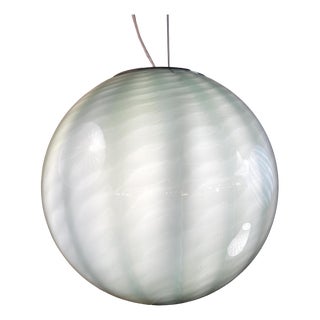 Milky-Green Murano Glass Swirl Sphere Lamp by Simoeng For Sale