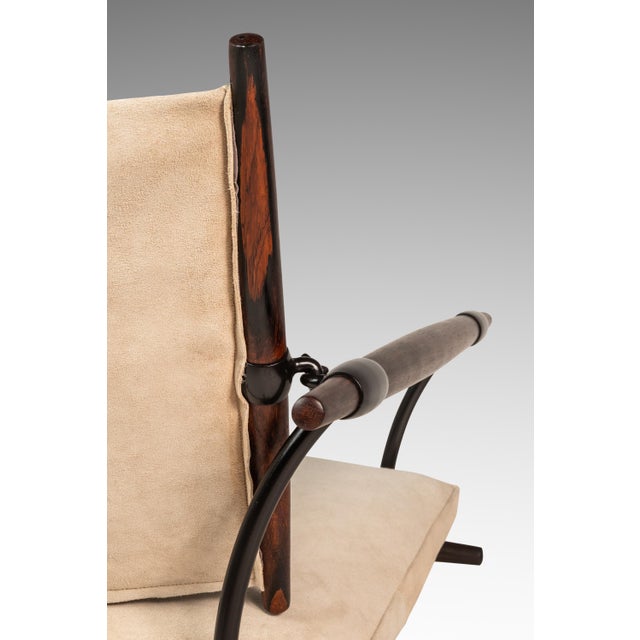 Rare Danish Modern Restored Stokke "Stick" Chair in Suede & Rosewood by Jens H. Quistgaard for Nissen Langaa, Denmark, C. 1960s For Sale - Image 14 of 18