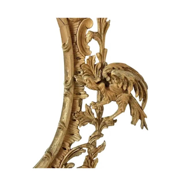 Chinese Chippendale Style Oval Giltwood Mirror, 20th Century For Sale - Image 4 of 8