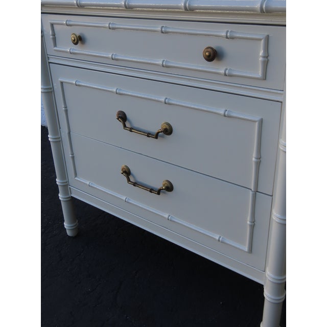 Thomasville Hollywood Regency Faux Bamboo Nightstands Bedside Tables a Pair 6644 For Sale - Image 17 of 18