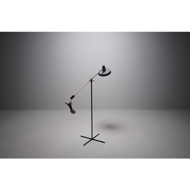 Gray Mid-Century Counterbalance Floor Lamp from Boulanger, Belgium, 1960s For Sale - Image 8 of 14