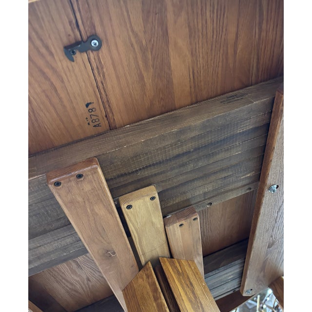 Vintage Richardson Brothers Co Solid Oak 54 Inch Round Dining Table For Sale - Image 16 of 18