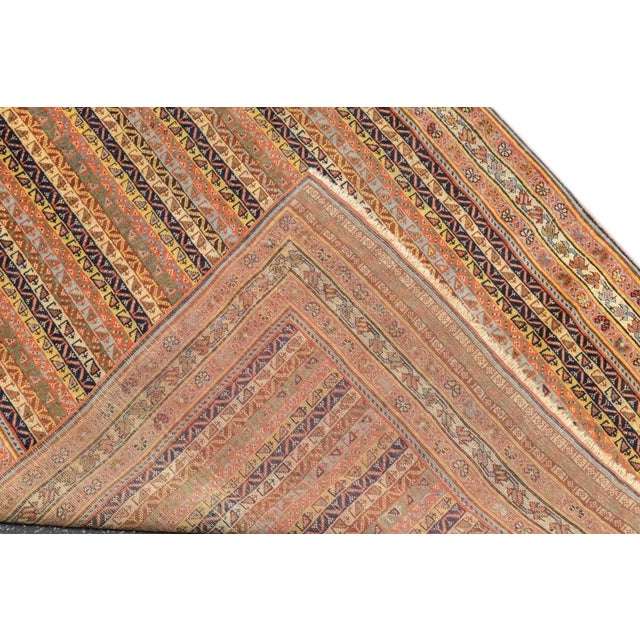 Late 18th Century Antique Persian Tribal Qashqai Rug 3' x 4'10'' For Sale - Image 4 of 12