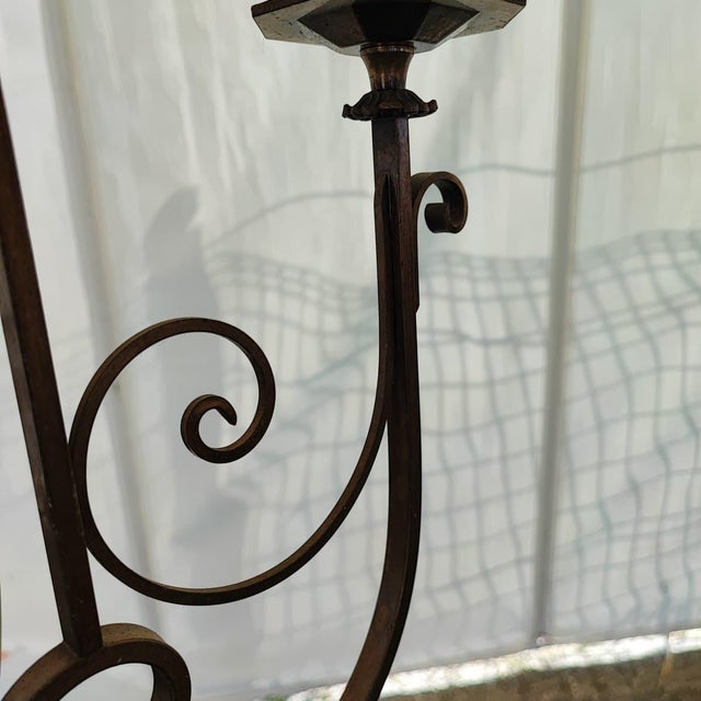 Metal Art Deco Curved Metal Chandelier For Sale - Image 7 of 10