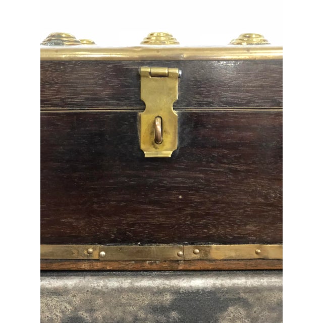 Traditional 20th Century Regency Rosewood Decorative Box Bound With Brass For Sale - Image 3 of 13