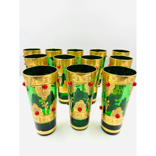 Metal Mid 20th Century Mid-Century Modern Stunning Italian Cocktail Glasses ~ Set of Twelve For Sale - Image 7 of 12