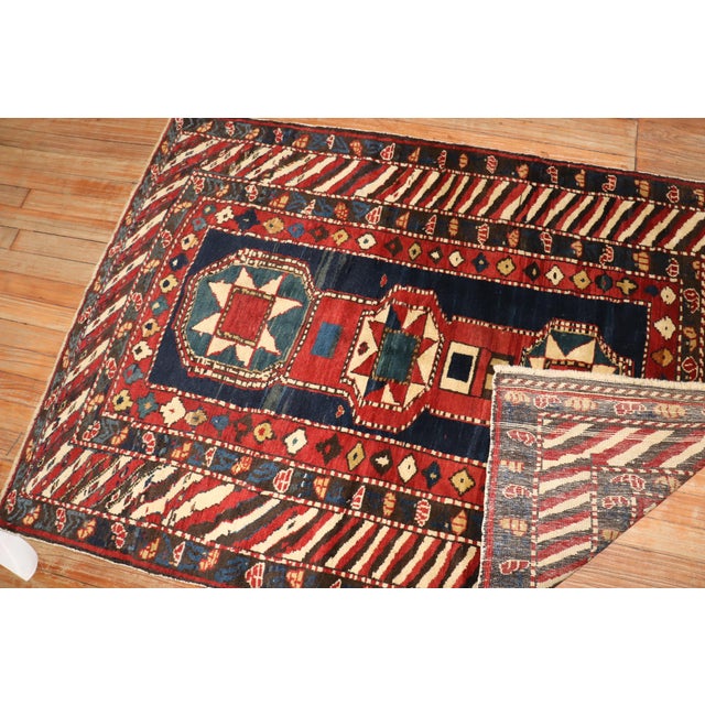 Antique Zabihi Collection Caucasian Baku Khila Rug - 3'6" x 4'9" For Sale - Image 9 of 9
