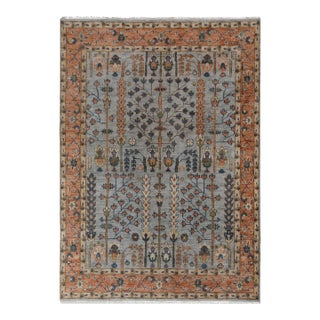 9x12Ft. Light Grey Classic Persian Tree of Life Modern Designer Oushak Turkish Style Wool For Sale