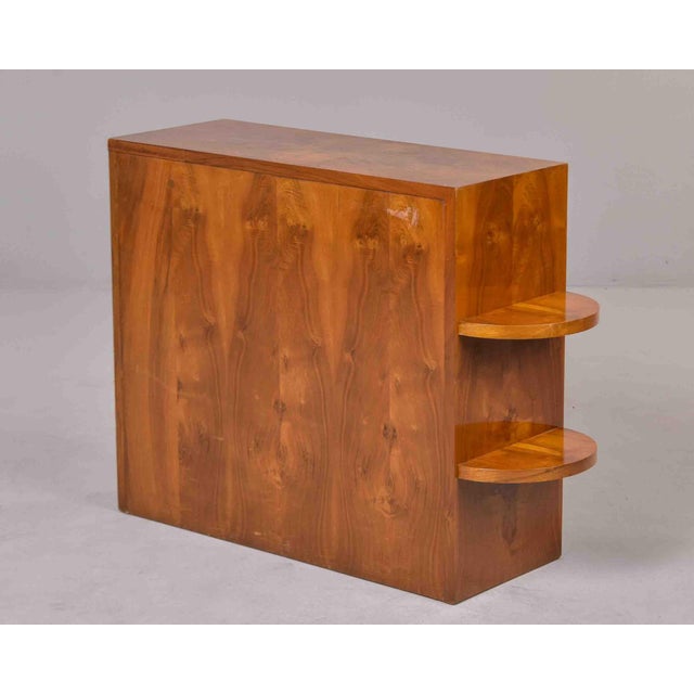 French Art Deco Burl Walnut Cabinet With Shelf Display For Sale - Image 9 of 13