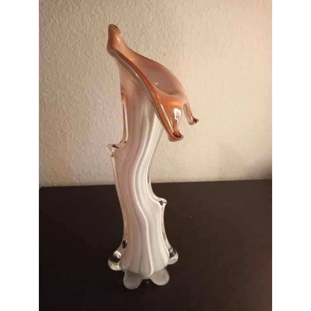 1980s 1980s Hand Blown Art Glass Calla Lily Jack in the Pulpit Decorative Vase For Sale - Image 5 of 6