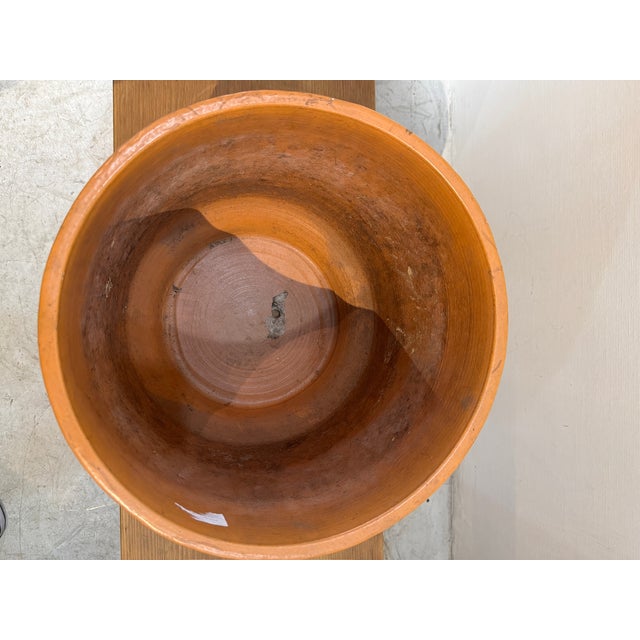 Mid 20th Century Mid 20th Century Architectural Ceramics Mid-Century Planter With Rim and Front Chip For Sale - Image 5 of 6