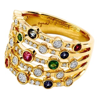 Cosmic Multi Gem Starry Nights Ring, Size 7 For Sale