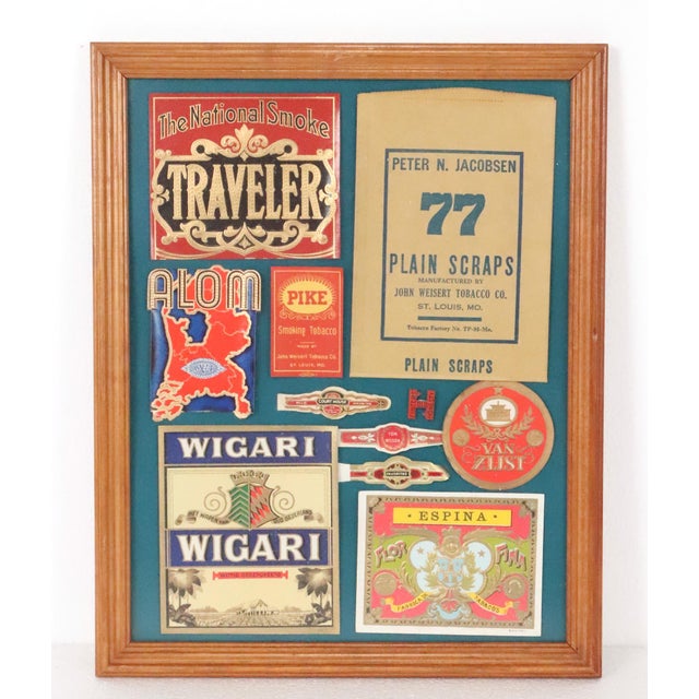 Set of Eight Wood Framed Cigar Box Label Collection For Sale - Image 9 of 14