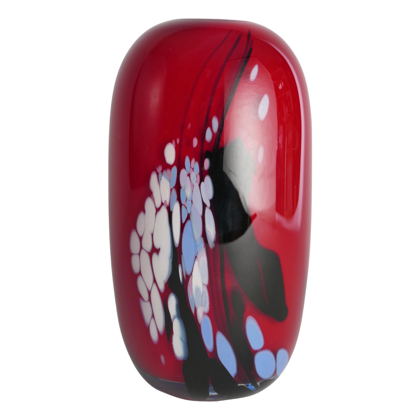 Art Glass Cherry Red Vase by Mikael Axenbrant, Sweden, 1990s | Chairish