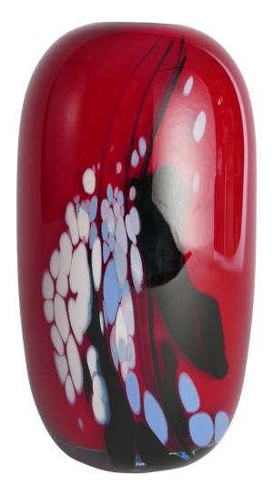 Art Glass Cherry Red Vase by Mikael Axenbrant, Sweden, 1990s