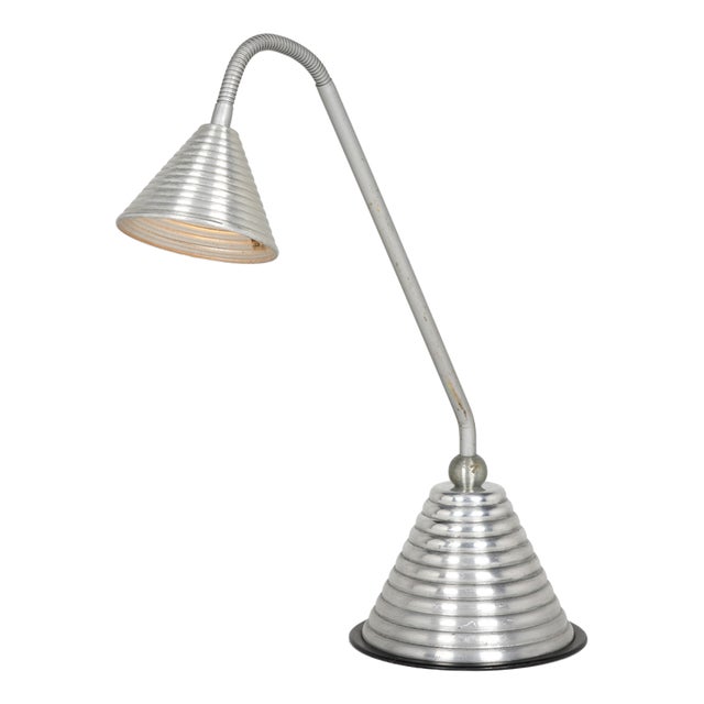 Vintage Table Lamp in Anodized Aluminum, 1980 For Sale